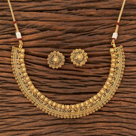 Antique Plain Gold Necklace With Gold Plating