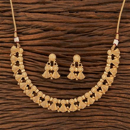 Antique Plain Gold Necklace With Gold Plating