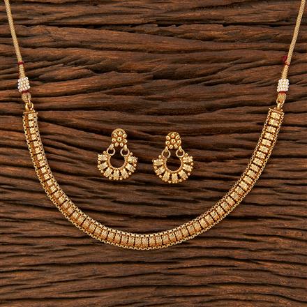 Antique Plain Gold Necklace With Gold Plating
