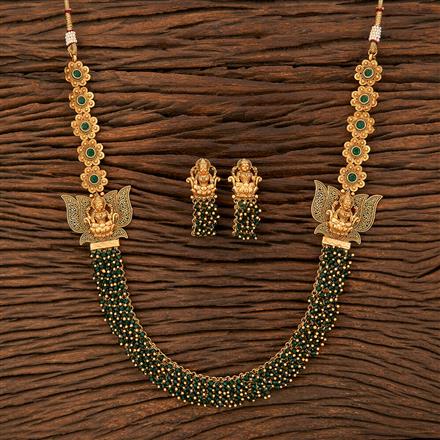 Antique South Indian Necklace With Matte Gold Plating