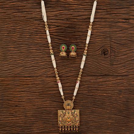Antique Mala Pendant Set With Gold Plating