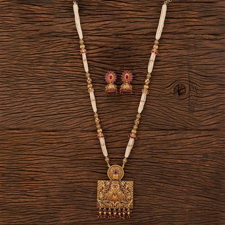 Antique Mala Pendant Set With Gold Plating