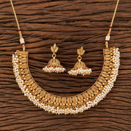 Antique Plain Gold Necklace With Gold Plating