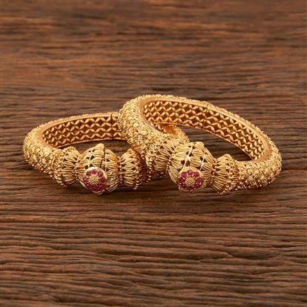 Antique Openable Bangles With Matte Gold Plating