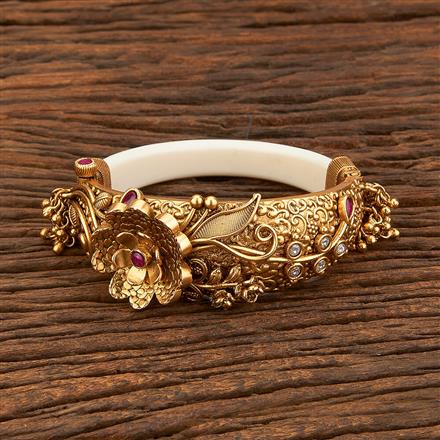 Antique 1 Pc Openable Bangles With Matte Gold Plating