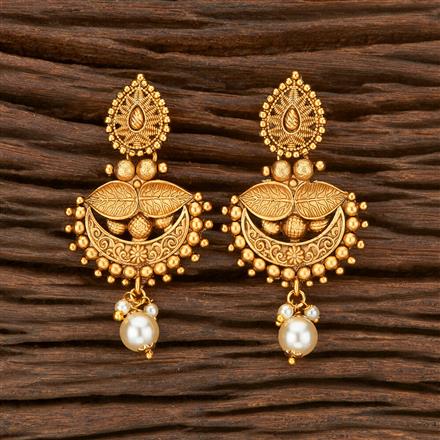 Antique Delicate Earring With Matte Gold Plating