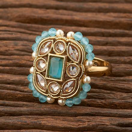 Antique Adjustable Ring With Mehndi Plating