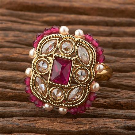 Antique Adjustable Ring With Mehndi Plating