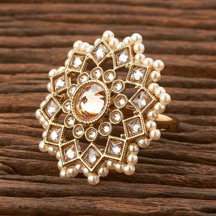 Antique Adjustable Ring With Mehndi Plating