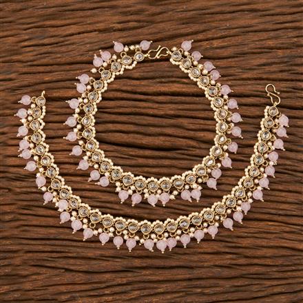 Antique Moti Payal With Mehndi Plating