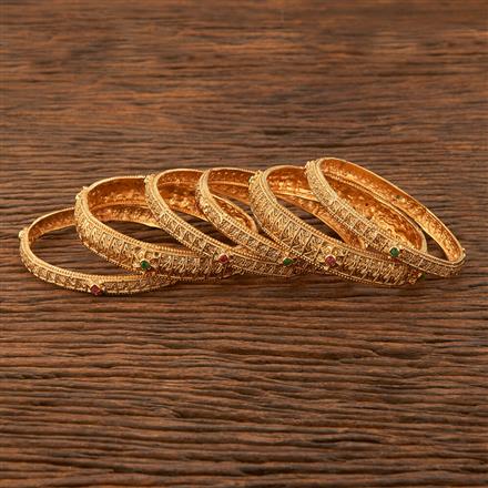 Antique Classic Bangles With Matte Gold Plating