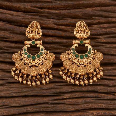 Antique Chand Earring With Matte Gold Plating