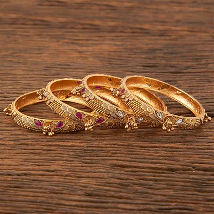 Antique Classic Bangles With Matte Gold Plating