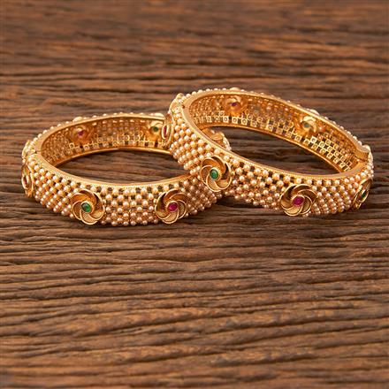 Antique Openable Bangles With Matte Gold Plating