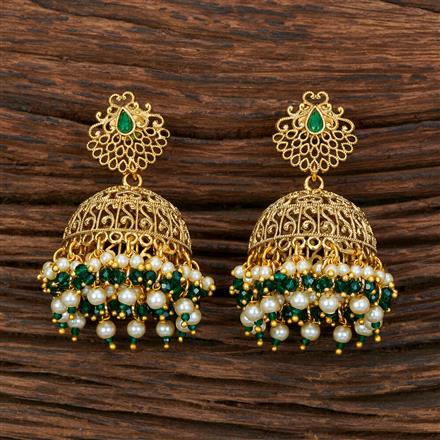 Antique Jhumki With Matte Gold Plating