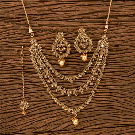 Antique Side Pendant Necklace with gold plating