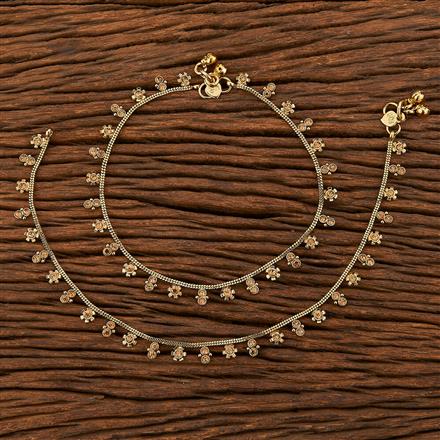 Antique Delicate Payal With Mehndi Plating