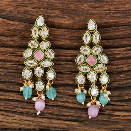 Antique Monalisa Stone Earring With Gold Plating