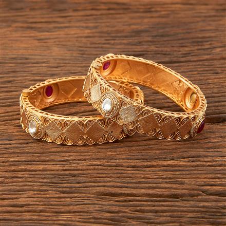 Antique Openable Bangles With Matte Gold Plating