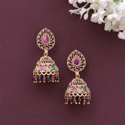 Antique Jhumki With Gold Plating
