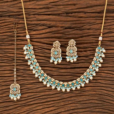 Antique Reverse Ad Necklace With Mehndi Plating
