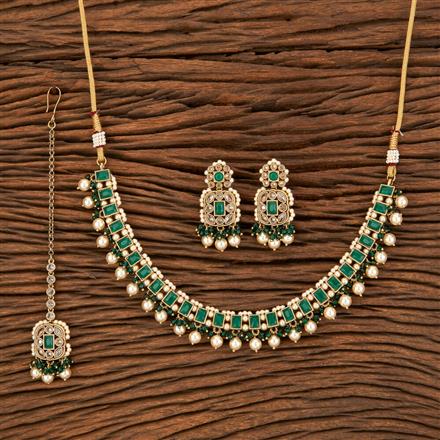Antique Reverse Ad Necklace With Mehndi Plating