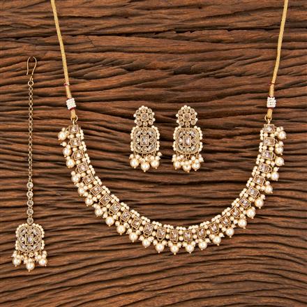 Antique Reverse Ad Necklace With Mehndi Plating