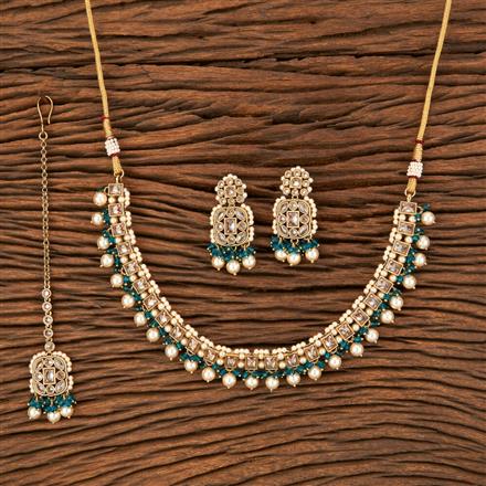 Antique Reverse Ad Necklace With Mehndi Plating