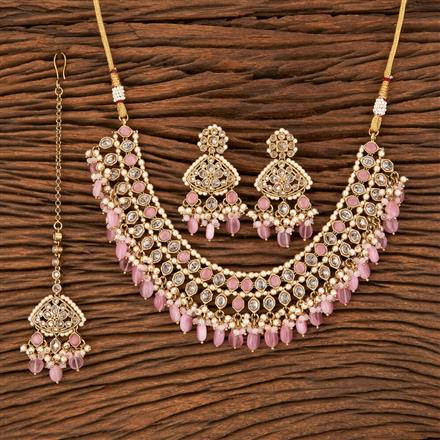 Antique Reverse Ad Necklace With Mehndi Plating