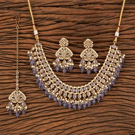 Antique Reverse Ad Necklace With Mehndi Plating
