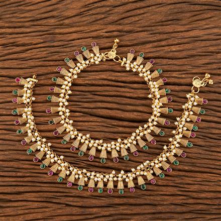 Antique Pearl Payal With Gold Plating