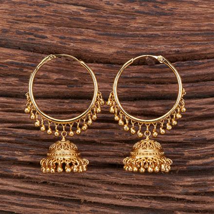 Antique Plain Gold Earring With Gold Plating