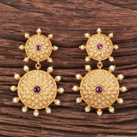 Antique Classic Earring With Matte Gold Plating