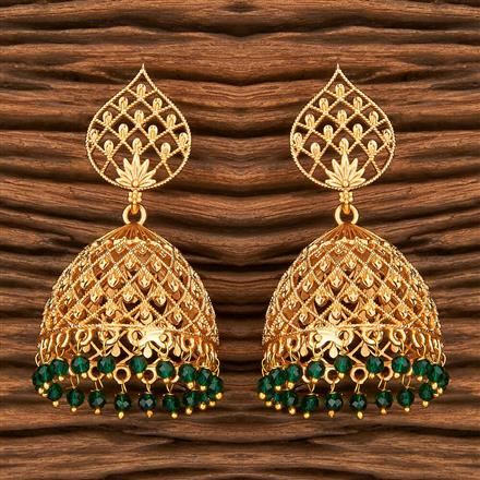 Antique Plain Matte Gold Earring With Matte Gold Plating