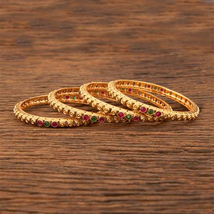 Antique Delicate Bangles With Matte Gold Plating