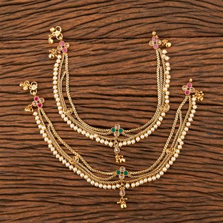 Antique Pearl Payal With Gold Plating