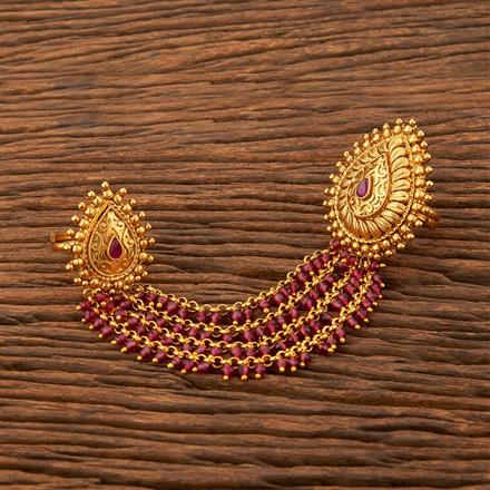 Antique Adjustable Ring With Matte Gold Plating