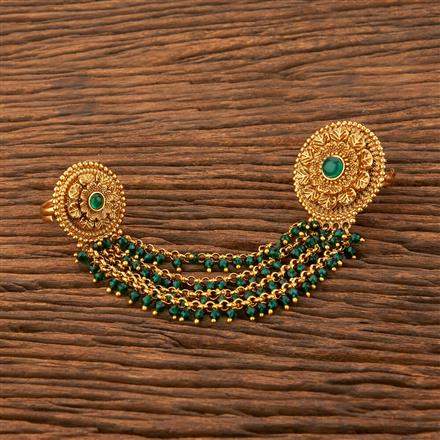 Antique Adjustable Ring With Matte Gold Plating