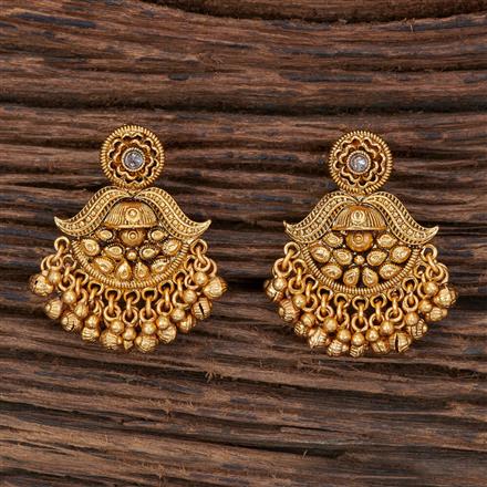 Antique Delicate Earring With Matte Gold Plating