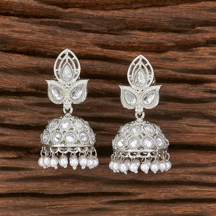 Antique Jhumki With Rhodium Plating