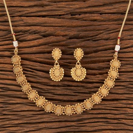 Antique Plain Gold Necklace With Gold Plating