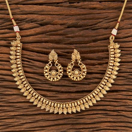 Antique Plain Gold Necklace With Gold Plating
