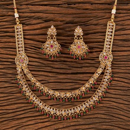 Antique 2 Line Necklace With Gold Plating