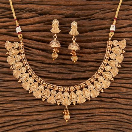 Antique Plain Gold Necklace With Gold Plating