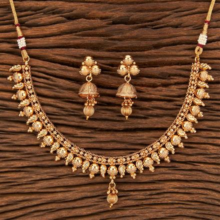Antique Plain Gold Necklace With Gold Plating