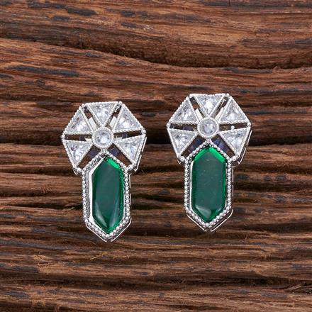 Antique Monalisa Stone Earring With Rhodium Plating