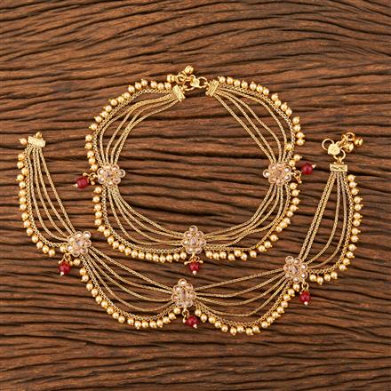 Antique Moti Payal With Gold Plating