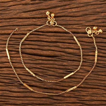 Antique Plain Gold Payal With Gold Plating