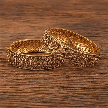 Antique Plain Gold Bangles With Gold Plating