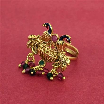 Antique Peacock Ring With Gold Plating